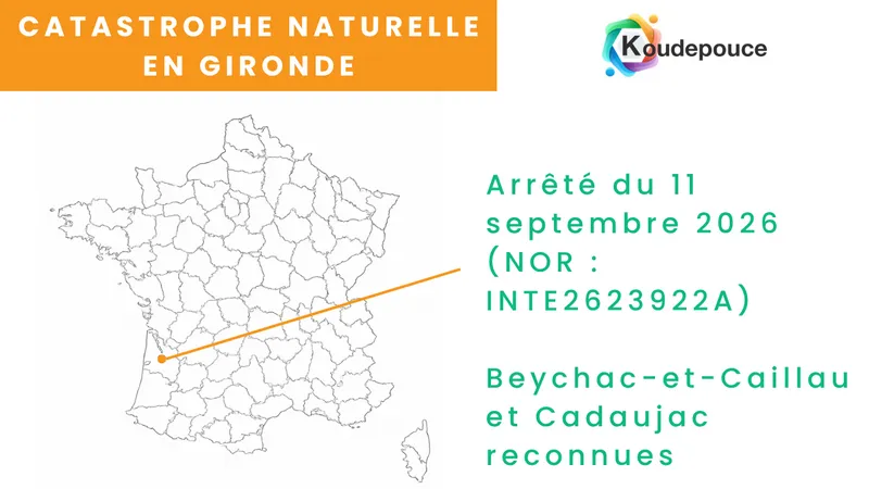 Fissure liée à la secheresse sur les maisons de Gironde (Beychac-Caillau et Cadaujac) catastrophe naturelle du 11 septembre 2026