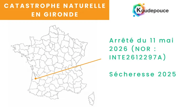Maison fissurée en Gironde après sécheresse, communes reconnues en état de catastrophe naturelle par l’arrêté du 11 mai 2026
